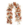 thumbnail image 2 of 5.74 Ft Natural Brown Maple Pinecone Garland, Rustic Artificial Autumn Leaf Vine for Thanksgiving Halloween Fireplace Staircase Home Wall Decor, 2 of 8