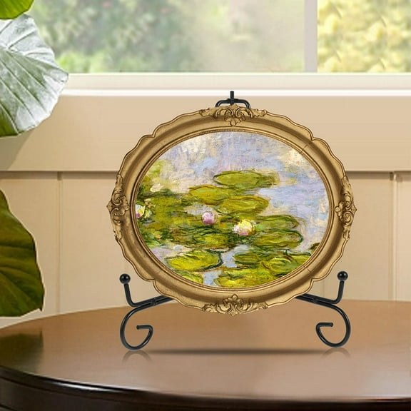 WHAMVOX 3pcs Desktop Iron Plate Display Stands Plate Display Racks Picture Frame Holders