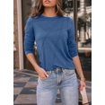 thumbnail image 5 of FUNING Womens Long Sleeve Shirts Pleated Crew Neck Casual Fall Fashion Tops Loose Fit Lightweight Girls Outfits Clothes, 5 of 7