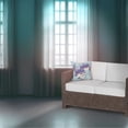 thumbnail image 5 of 16" X 16" Aqua Blue And Cream Roses and Butterfly Suede Throw Pillow, 5 of 5