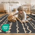 thumbnail image 4 of ODIKA 6'x9' Beige Charcoal Cascade Design Washable Area Rug Modern Vertical Lines with Geometric Flair for Family Room, Living Mater Bedroom, Non-Slip, Easy Care, 4 of 7