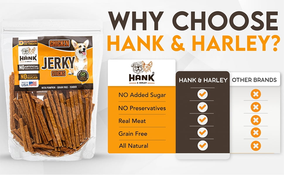 Jerky Sticks Dog Treats - USA Lean Beef with Pumpkin. NO Flour, Fillers or added Sugar. 1lb