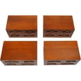 thumbnail image 4 of 4 Pcs Rustic Desktop Drawer Organizers Vintage Library Card Catalog Cabinet with 4 Drawers Wooden Storage Box with Metal Handle Stackable Multi Drawer Apothecary Cabinet for Home Office Storage, Brown, 4 of 9