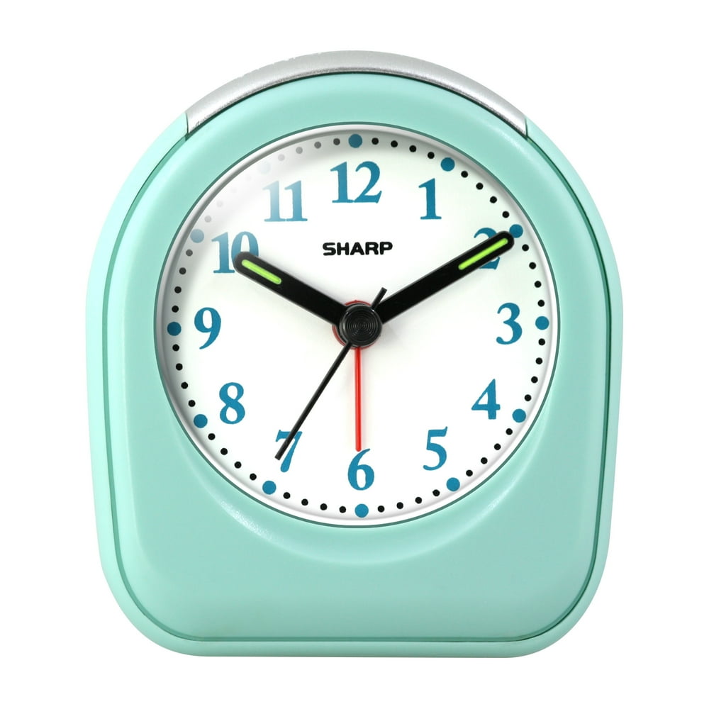 Sharp Quartz Analog Alarm Clock, Mint Color, SPC844A