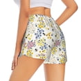 thumbnail image 2 of Uemuo Wildflower Honeybee Pattern Women's Athletic Shorts High Waisted Running Shorts with Liner Pockets Gym Elastic Workout Shorts-Medium, 2 of 9