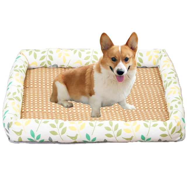 Dog Bed for Crate Pad, Pet Beds with Rattan Waterproof, Four-Season Universal Dog Kennel Mat Sleeping Mats for Large Medium Small Dogs