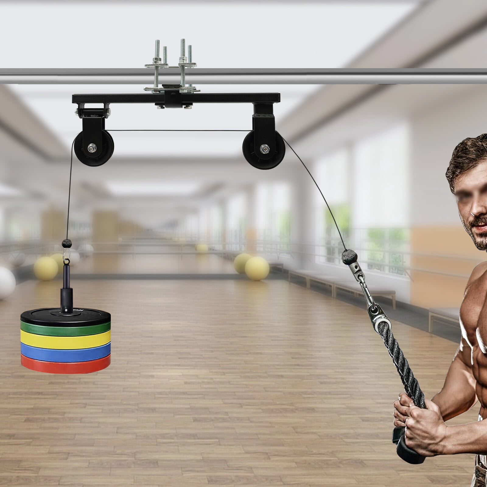 Cable Pulley System, Weight Pulley System for Home Gym Equipment, Easy to Clean