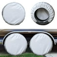 thumbnail image 3 of Graflsoa 4-Piece Multi-Layer RV Tire Covers, Weatherproof Silver Protection for Trailers, Campers, and Trucks, 27-29 Inch, Easy Installation with Storage Bag, 3 of 6