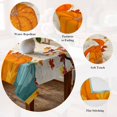 thumbnail image 5 of Orange Pumpkins Fall Table Cloth Waterproof Tablecloths, Thanksgiving Maple Leaf Branches Tablecloth Dining Table Cover for Kitchen Party Tabletop Outdoor, Rectangle Tablecloth 60x120 Inch, 5 of 9