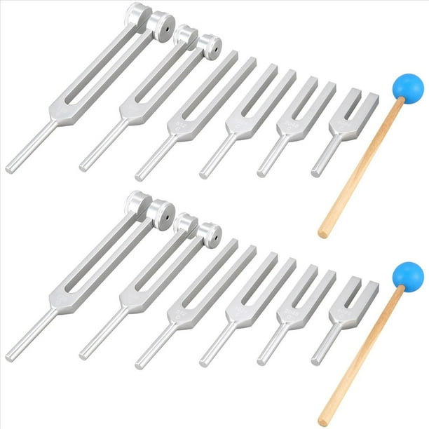12Pcs / Set Aluminio 128Hz-4096Hz Kit de Diapasón de Curación Vibración de Sonido
