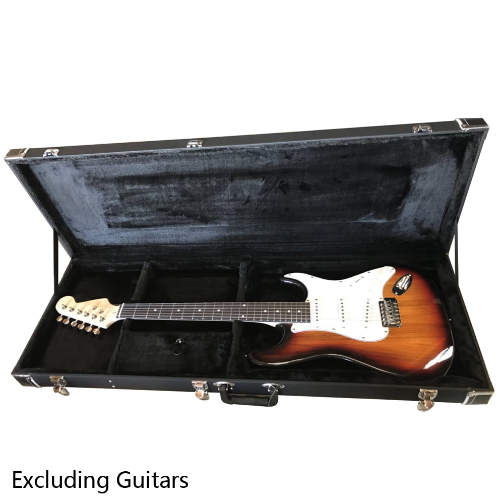 Glarry High Grade Electric Guitar Square Hard Case Flat,Black