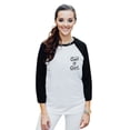 thumbnail image 2 of Get It Girl Unisex 3/4 Sleeves Baseball Raglan T-Shirt Tee White Black X-Large, 2 of 4