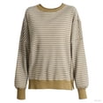 thumbnail image 4 of HNMKIU Chandail Col Rond à Blocs de Couleur pour Femmes, Chandail Ample Décontracté à Capuche pour Automne Hiver Saison Kaki, TG, 4 of 4