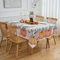 thumbnail image 3 of Fall Tablecloth 60x84 Inch Rectangular Table Cloth - Thanksgiving Orange Pumpkin Buffalo Plaid Oblong Polyester Table Cover Reusable Water Resistant for Outdoor Holiday Party Picnic, 3 of 8