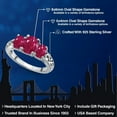 thumbnail image 2 of Gem Stone King 925 Sterling Silver Red Ruby Filigree Style 3 Stone Ring for Women (2.80 Cttw, Oval 8X6MM and 6X4MM) (Size 8), 2 of 6