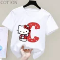thumbnail image 5 of Camiseta de manga corta de algodón para niños con letras de la A a la Z de Hello Kitty Anime, camiseta suave de Sanrio Summer Girly Heart, regalo de cumpleaños kawaii, 5 of 5