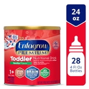 Enfagrow PREMIUM Toddler Next Step, Omega 3 DHA Prebiotics, Toddler Nutritional Milk Drink, Natural Vanilla Milk Flavor Powder Can, 24 Oz