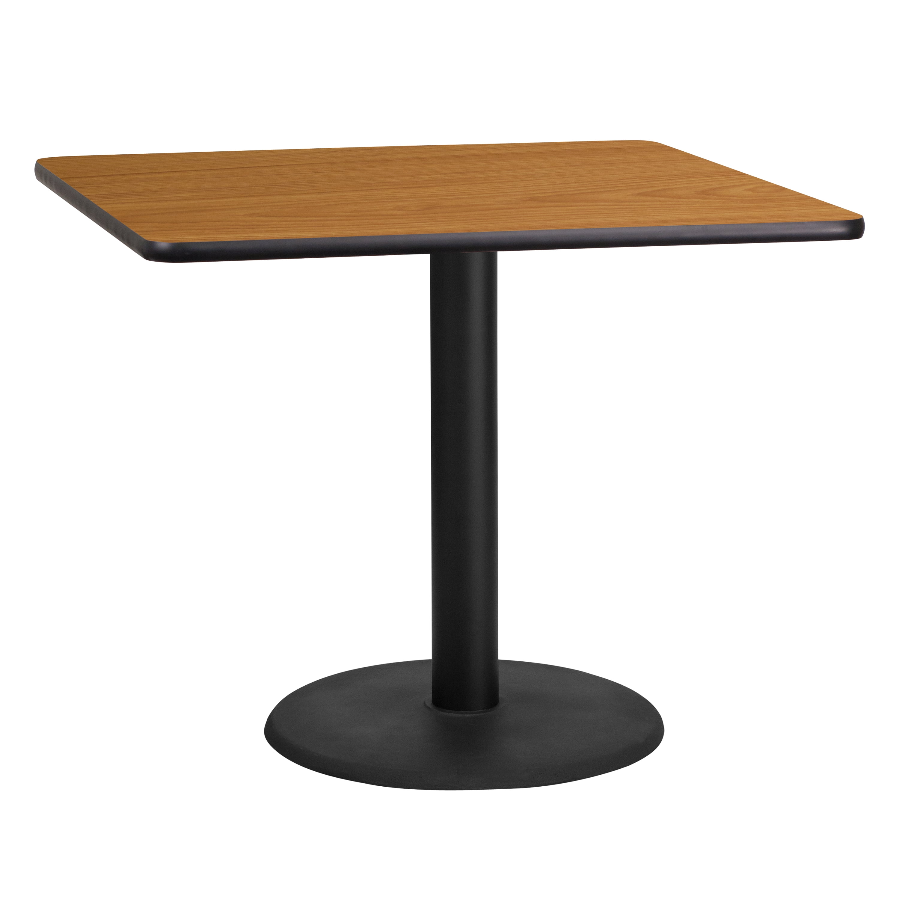 Flash Furniture 36'' Square Laminate Table Top with 24'' Round Table Height Base, Multiple Colors
