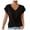 Black, variant on Womens Summer Tops Cap Sleeve Front Twist Knot V Neck T Shirts Draped Blouses Casual Loose Fit tees (Light Pink, XL)