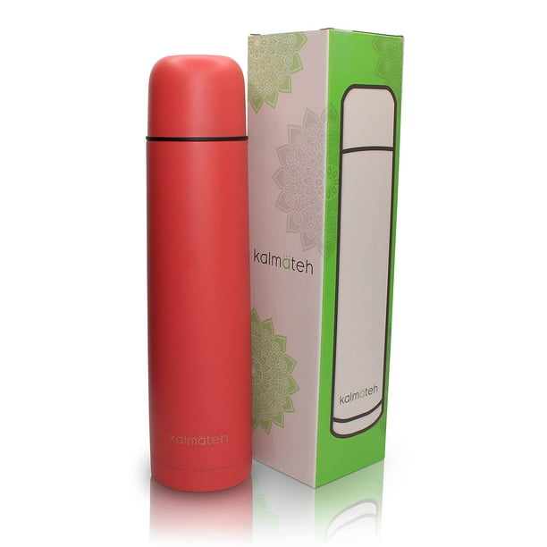 Thermos Kalmateh Yerba Mate 1000 ml con aislamiento al vacío, color coral