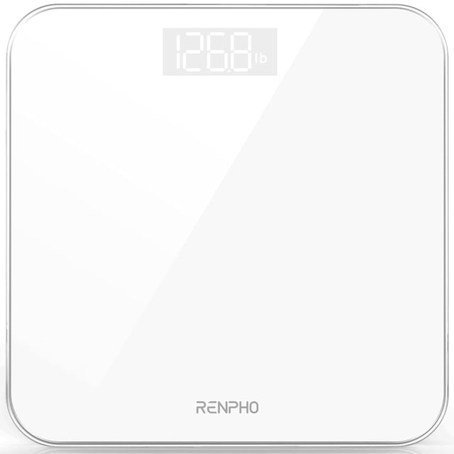 Báscula de baño digital RENPHO con un peso de 180 kg/400 libras - Blanca