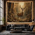 thumbnail image 6 of Forest Deer Tined with Antlers Stands Mossy Uneven, Nostalgic Vintage for Botanical Art Lovers, Botanical Wall Decor, Mother'S Day Gift, Tapestry Wall Hanging for Bedroom and Dorm, 6 of 7