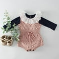 thumbnail image 4 of SPRING PARK Newborn Toddler Baby Girl Summer Clothes Outfit Knitted Romper Top Solid Clothing Set, 4 of 7