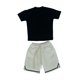 thumbnail image 3 of Conjunto de ropa para muñeca masculina a escala 1/6, pantalones cortos deportivos y camiseta hechos a mano, estilo casual. Conjunto de camisa negra, 3 of 9