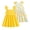 Yellow, variant on 18 Months Baby Girls Dress 24 Months Girls 2PCS Sleeveless Dress Infant Girls Summer Floral Dress Toddler Girls Solid Color Dress Orange