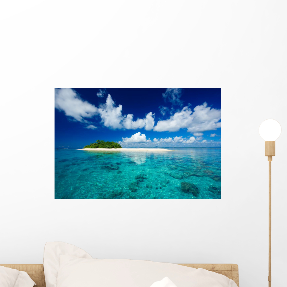 Tropical Island Vacation Paradise Wall Mural Decal by Wallmonkeys Vinyl