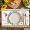 thumbnail image 4 of Easter Placemats Set of 8, Gnomes Flowers Bunny Eggs Plaid Wooden Grain Placemats for Dining Table, Place Mats for Kitchen Tabletop, Waterproof Wipeable Dining Table Mats Set, 4 of 9