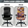 thumbnail image 4 of ZIATUBLES Computer Office Chair Slipcover Universal Desk Rotating Chair Cover Stylish Soft Home Chair Protector Cover Removable Washable Chair Protector Cover, L, Hippie Flower Violet, 4 of 7
