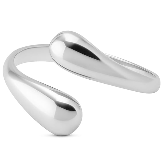 Teardrop Wrap Ring for Women 14kt Gold Plated Stainless Steel Adjustable Casual Fashion Ring