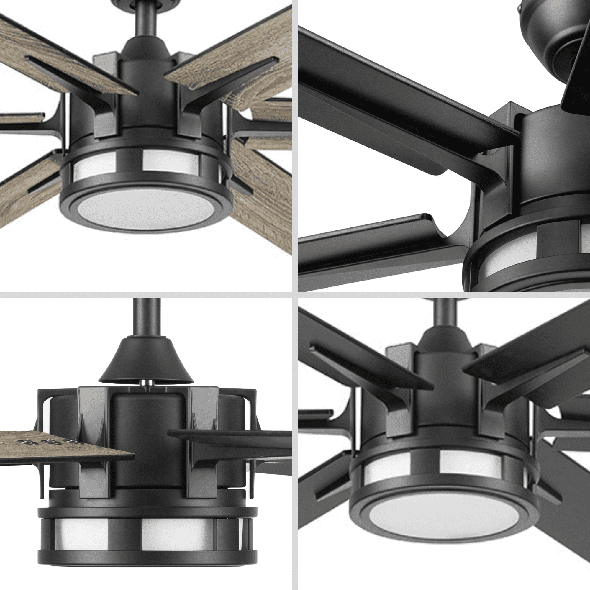 Better Homes & Gardens 56" Black Indoor Ceiling Fan with Color Changing Light, 6 Blades, Remote & Reverse Airflow
