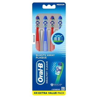 Oral-B Healthy Clean Toothbrush Value Pack - Medium  - 4 ct- Pack of 2