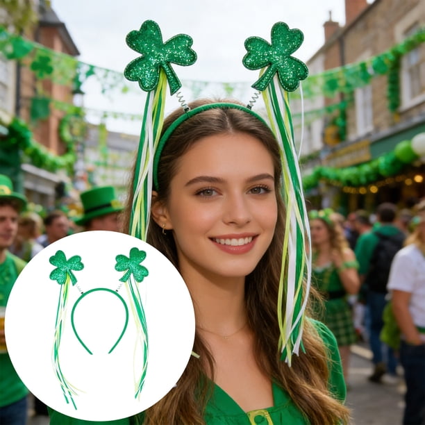 Diadema para el Día de San Patricio, festival irlandés, fiesta, carnaval verde, accesorios, artesanía decorativa