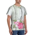 thumbnail image 2 of Vsdgher Vintage Wood with Floral Print Men's Dry Fit Mesh Athletic Shirts Moisture Wicking Tennis T-Shirt Tops, 2 of 9
