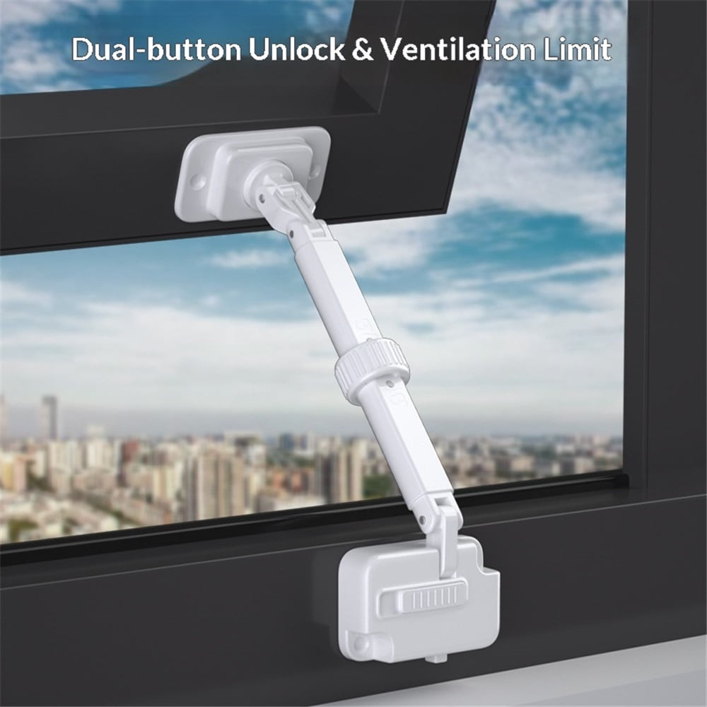 3 Pack Updated Baby Window Safety Lock, Childproof Window Restrictor, Adjustable Guard for Door, Washing Machine, Cat Door (White)