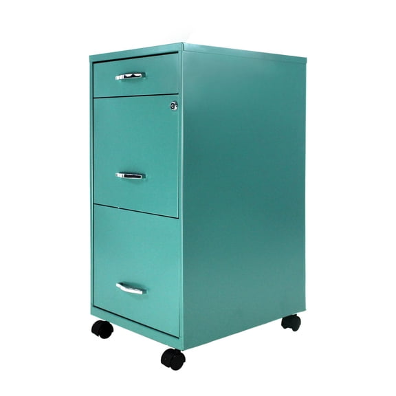 Archivero Metalico de Oficina 24421 2+1 Gavetas Turquesa Mundo In Papelero Organizador, Archivador.