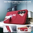 thumbnail image 5 of ExoGuard for Samsung Galaxy S25 Plus Case, Adjustable Metal Kickstand, Soft Skin-Friendly Silicone Cover, Anti-Scratch Microfiber Lining - Red, 5 of 7