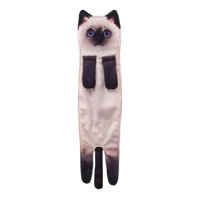 Toalla de mano divertida Strade Fareast Limited Gato negro colgante