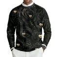 thumbnail image 2 of LWavelet Men's Black Rose & Gold Heart Sweater - Luxe Design, Go-To Pick for Romantic Occasions & Casual Gatherings Red 2XL, 2 of 6
