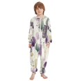 thumbnail image 2 of Soft Big Kids Onesie Pajamas Cozy Loose-Fit Jumpsuits for kids with Pockets for Christmas Lounge & Play Ginkgo Leaves and Petals, 2 of 8