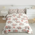 thumbnail image 2 of Manfei Cute Elephant Bedding Comforter Set,Kawaii Zoo Animal Twin Comforter Sets,Gray Beige Pink Bedding Set For Girls Boys,Microfiber Bedroom Decor Reversible,2 Pieces, 2 of 8