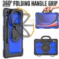 thumbnail image 3 of Case for Samsung Galaxy Tab S10+ Plus 2024/S9 FE+ Plus 12.4 inch, 360 Rotating Stand Handle Pencil Holder Shoulder Strap Heavy Duty Shockproof Cover, Dark Blue PC, 3 of 7