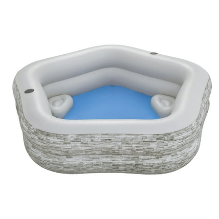 Open Box H2OGO! TruPrint Stone 7'x 6'9" x 21" Family Inflatable Kiddie Pool