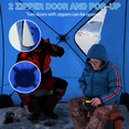 thumbnail image 4 of Portable Ice Fishing Tent Spacious 3 to 4 Person Pop-Up Ice Shack for Winter Fishing Ice Fishing Shelter with Oxford Fabric, Cotton Padding, Blue, 4 of 7