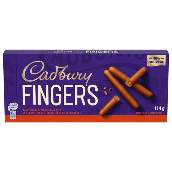 CADBURY FINGERS DOUBLE CHOCOLATEY, Chocolatey Cookie Biscuits, Sweet Treat, Decadent Snack, 114 g
