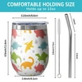 thumbnail image 5 of 12oz Stemless Wine Tumblers Colorful Dinosaurs DiverseSilhouettes Pattern Vacuum Insulated Stainless Steel Travel Tumbler Cups Mug with Lid and Straw for Champaign,Cocktail,Beer with Cleaning Brush, 5 of 5