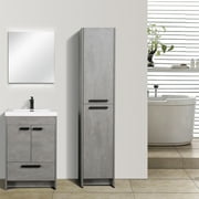 Eviva Lugano 24" Cement Gray Modern Bathroom Vanity with White Integrated Acrylic Sink